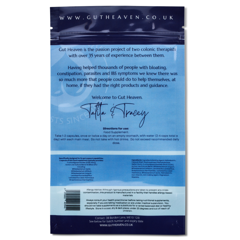 Gut Heaven Friendly Bacteria 60 capsules Ingredients information