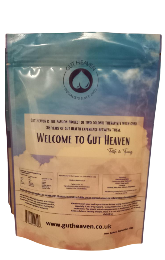 Heavenly Gut Scrub 75g bag back view
